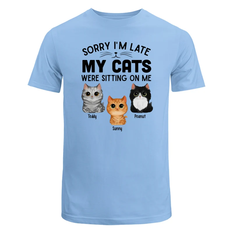 Watercolor Cute Cats Sorry My Cats Sitting On Me Personalized Shirt - Image 8