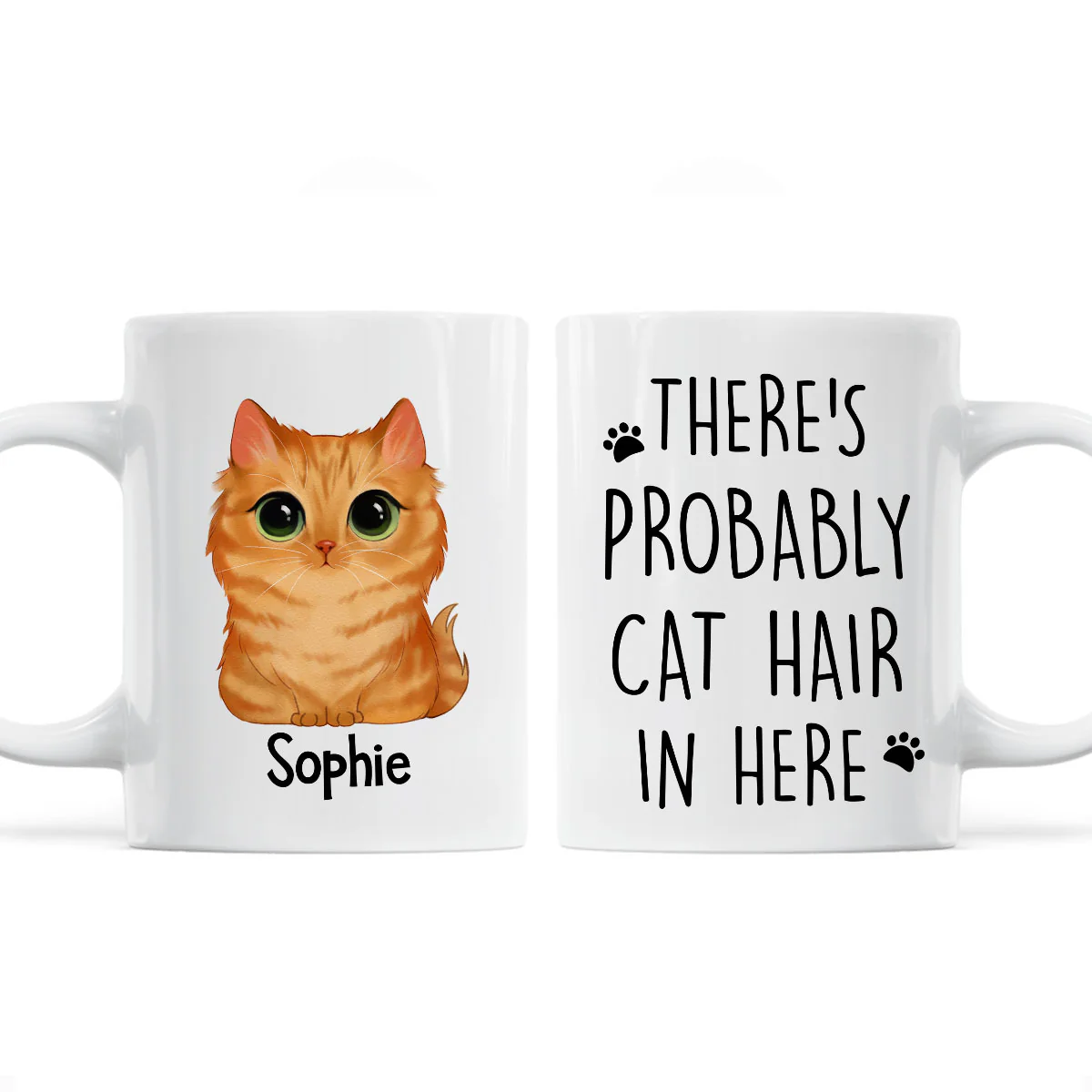 Watercolor Cute Cats There‘s Probably Cat Hair In Here Gift For Cat Lovers Personalized Mug