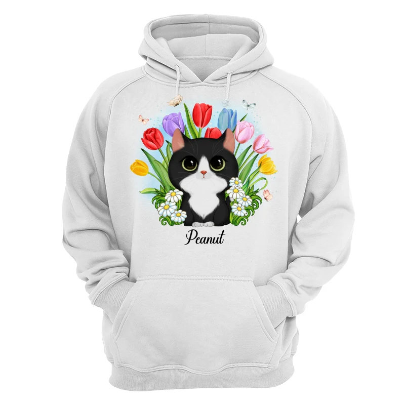 Watercolor Cute Cats Tulip Flowers Personalized Shirt - Image 13