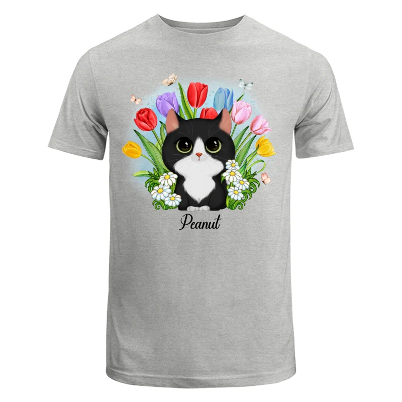 Watercolor Cute Cats Tulip Flowers Personalized Shirt - Image 6