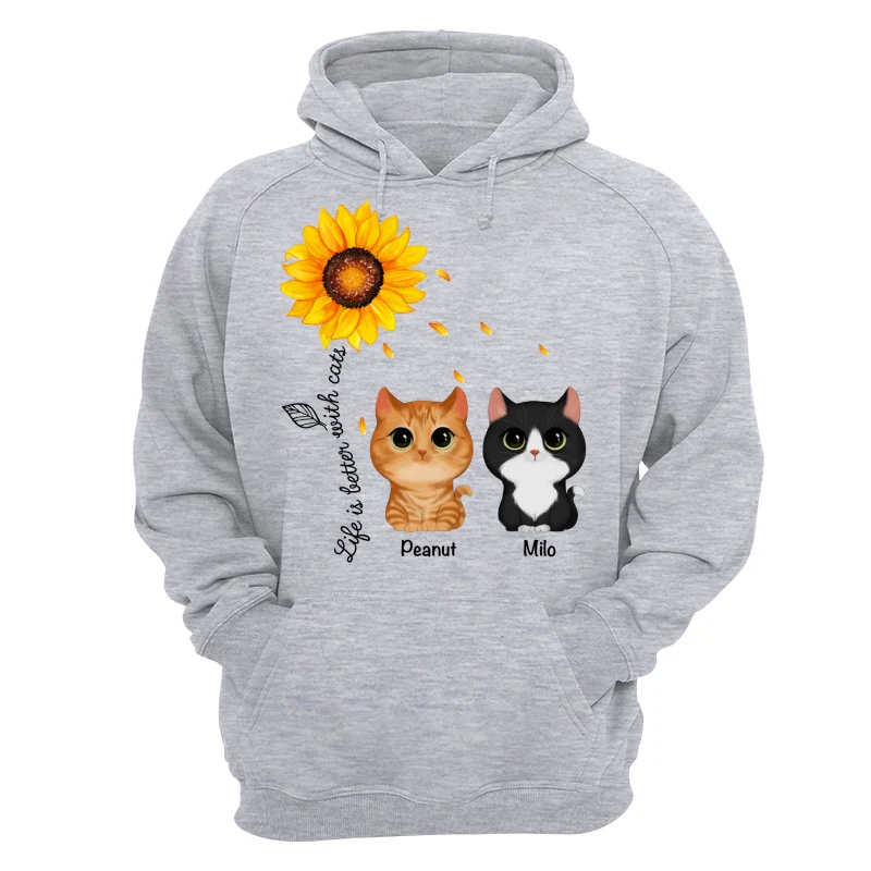 Watercolor Cute Cats Under Sunflower Personalized Shirt - Image 13
