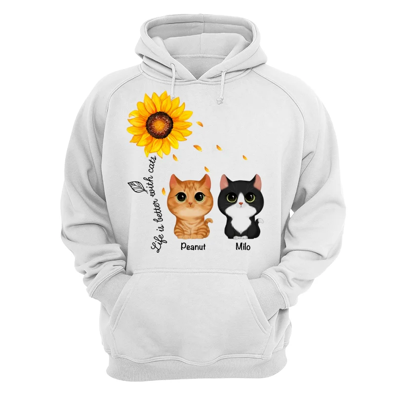 Watercolor Cute Cats Under Sunflower Personalized Shirt - Image 14