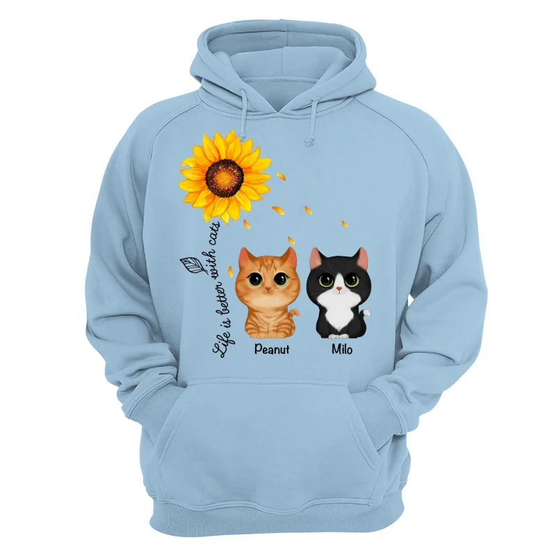 Watercolor Cute Cats Under Sunflower Personalized Shirt - Image 16
