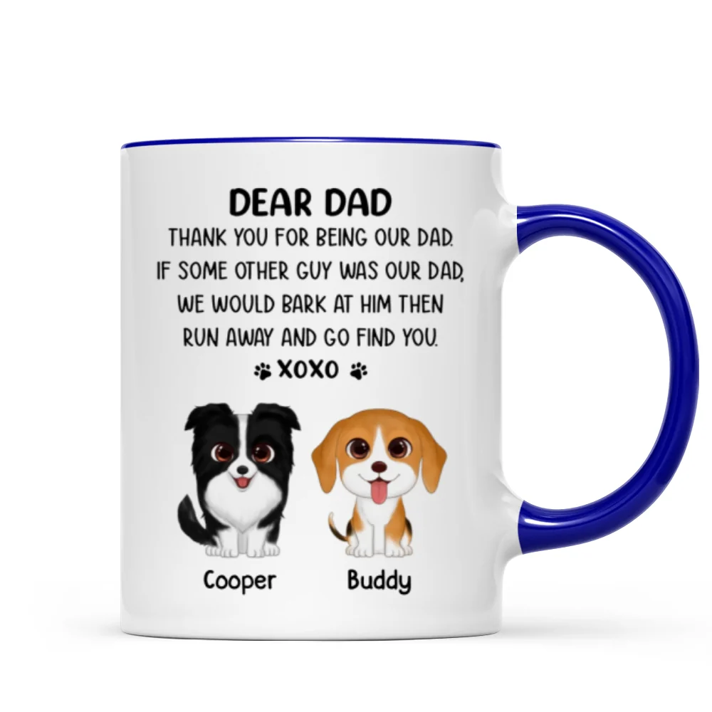 Watercolor Cute Dogs Dear Dog Dad Thank You XOXO Personalized Mug - Image 6