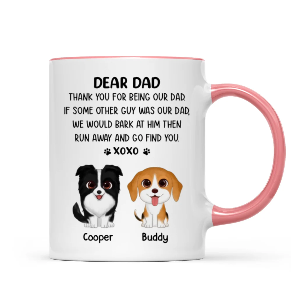 Watercolor Cute Dogs Dear Dog Dad Thank You XOXO Personalized Mug - Image 9