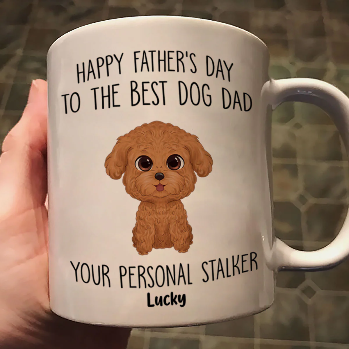 Watercolor Cute Dogs Happy Father‘s Day To The Best Dog Dad From Personal Stalkers Personalized Mug - Image 3