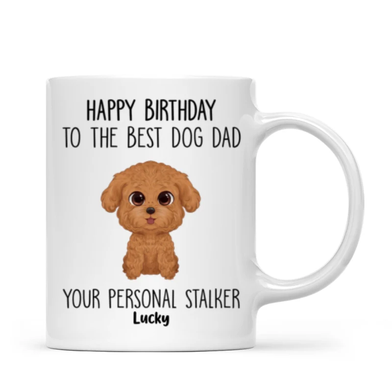 Watercolor Cute Dogs Happy Father‘s Day To The Best Dog Dad From Personal Stalkers Personalized Mug - Image 4