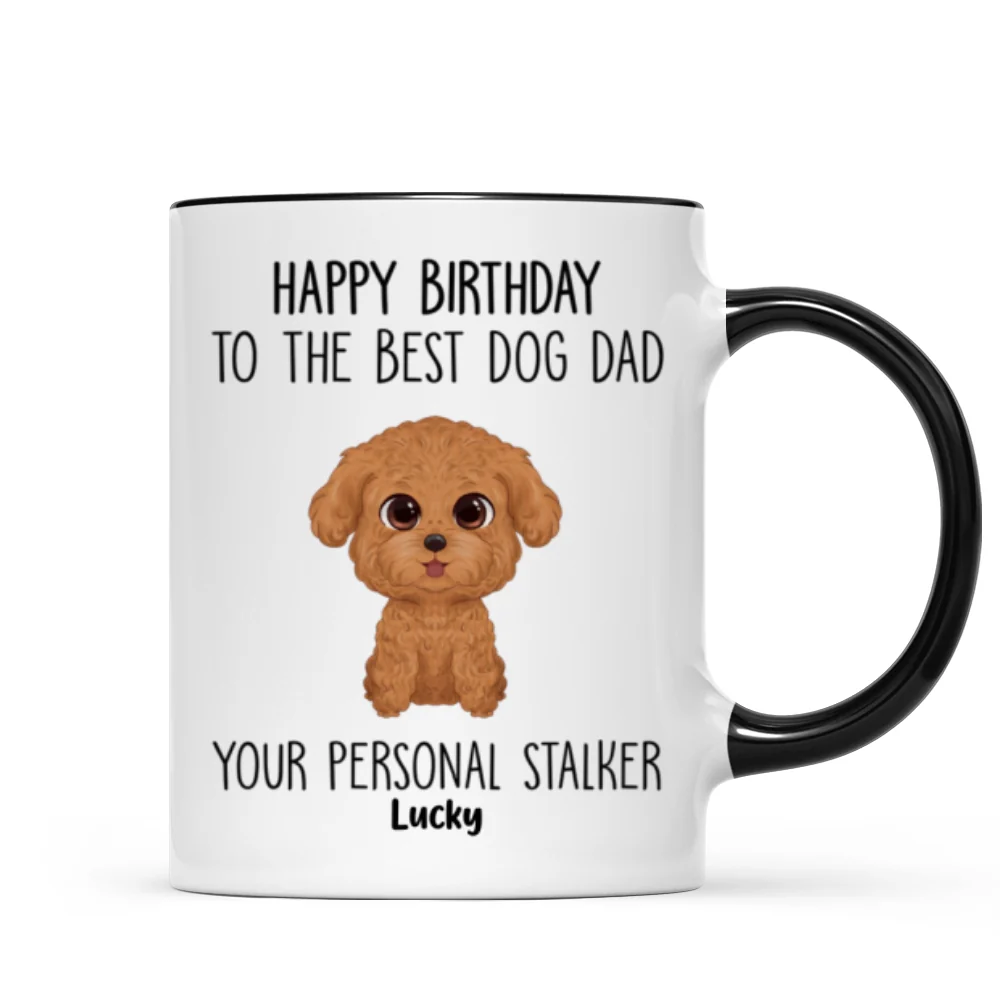 Watercolor Cute Dogs Happy Father‘s Day To The Best Dog Dad From Personal Stalkers Personalized Mug - Image 5