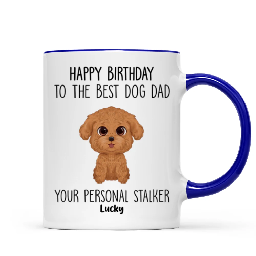 Watercolor Cute Dogs Happy Father‘s Day To The Best Dog Dad From Personal Stalkers Personalized Mug - Image 6