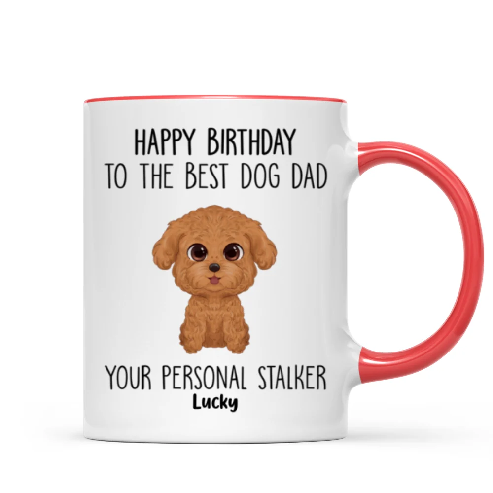 Watercolor Cute Dogs Happy Father‘s Day To The Best Dog Dad From Personal Stalkers Personalized Mug - Image 7