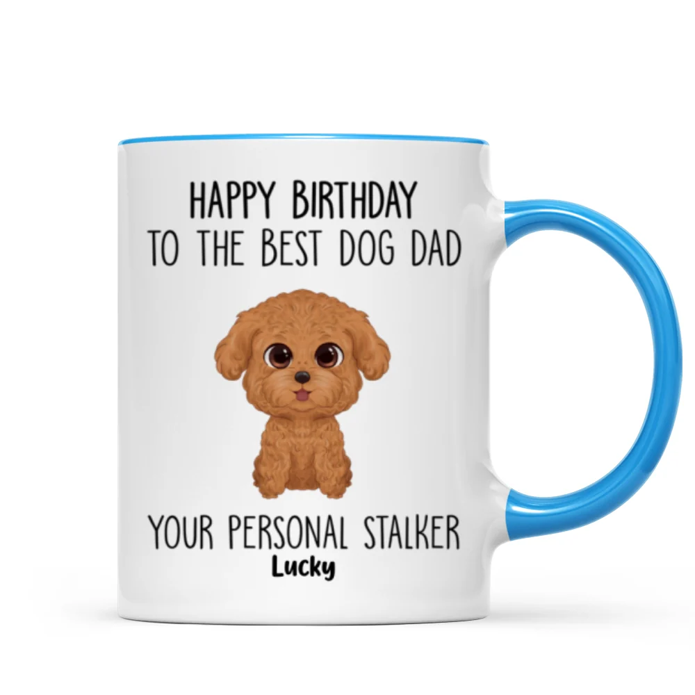 Watercolor Cute Dogs Happy Father‘s Day To The Best Dog Dad From Personal Stalkers Personalized Mug - Image 8