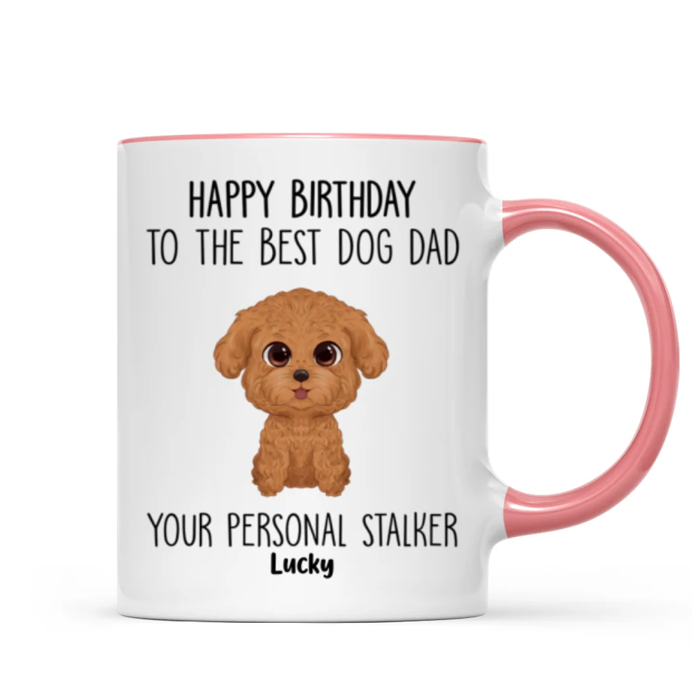 Watercolor Cute Dogs Happy Father‘s Day To The Best Dog Dad From Personal Stalkers Personalized Mug - Image 9