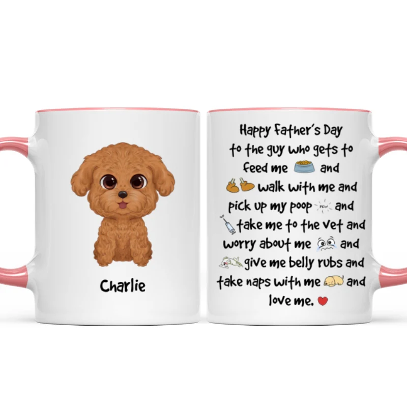Watercolor Cute Dogs Happy Father‘s Day To The Guy Gift For Dog Dad Personalized Mug - Image 10