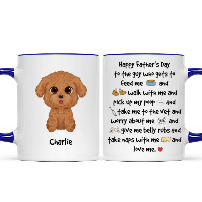 Watercolor Cute Dogs Happy Father‘s Day To The Guy Gift For Dog Dad Personalized Mug - Image 7