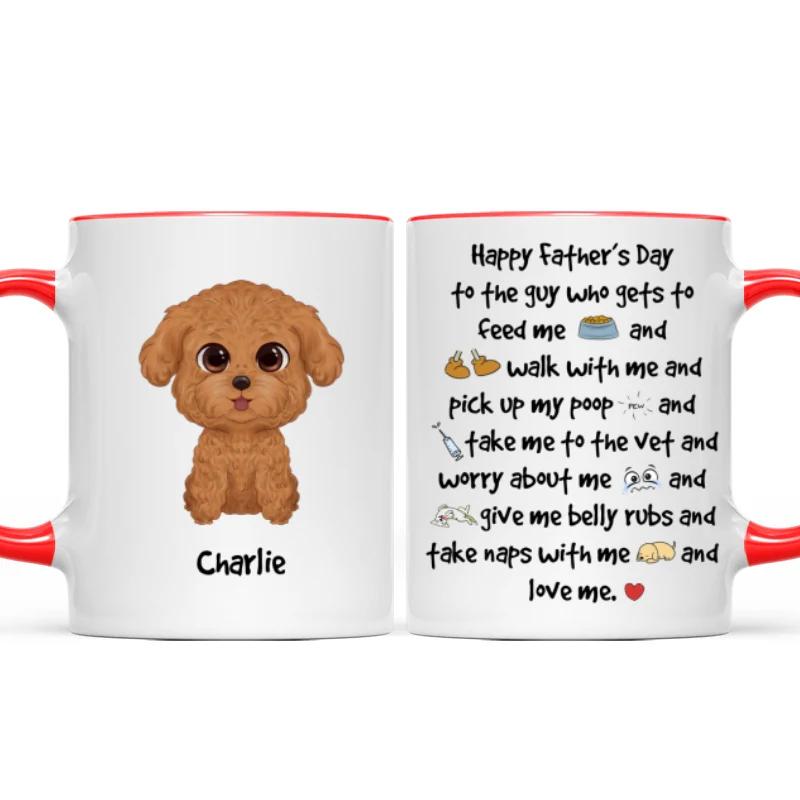 Watercolor Cute Dogs Happy Father‘s Day To The Guy Gift For Dog Dad Personalized Mug - Image 8