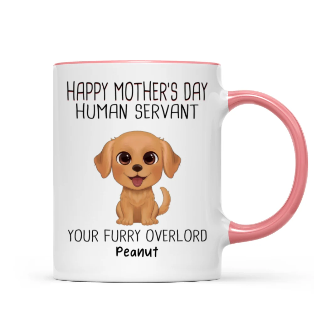Watercolor Cute Dogs Happy Mother's Day Human Servant Personalized Mug, Gift For Dog Mom, Dog Lovers - Image 11