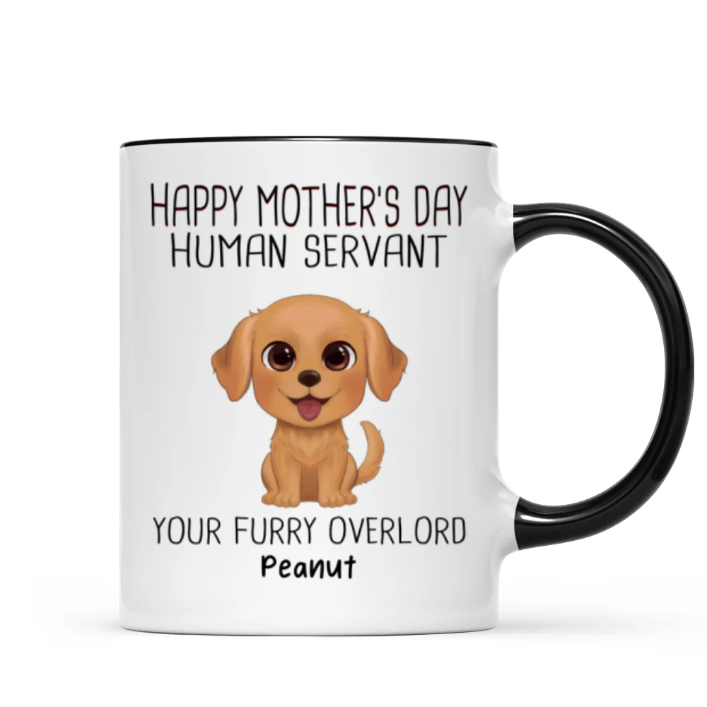 Watercolor Cute Dogs Happy Mother's Day Human Servant Personalized Mug, Gift For Dog Mom, Dog Lovers - Image 7