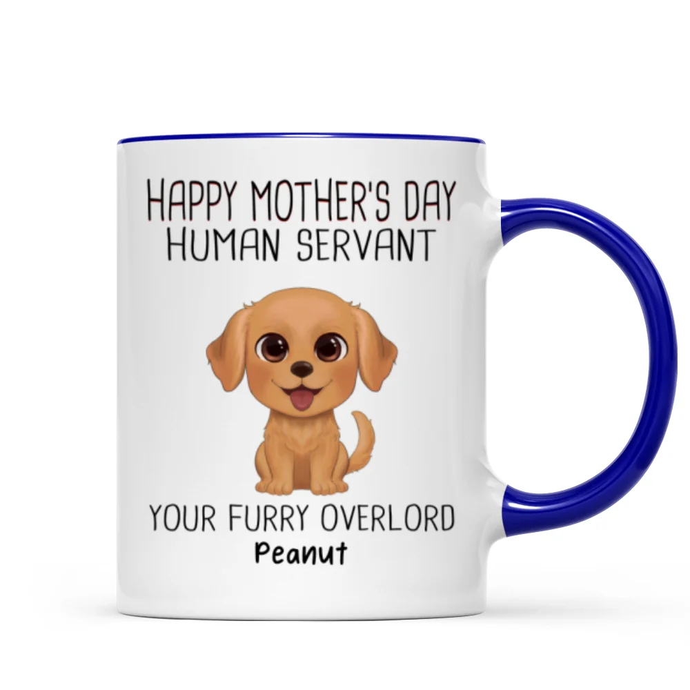 Watercolor Cute Dogs Happy Mother's Day Human Servant Personalized Mug, Gift For Dog Mom, Dog Lovers - Image 8