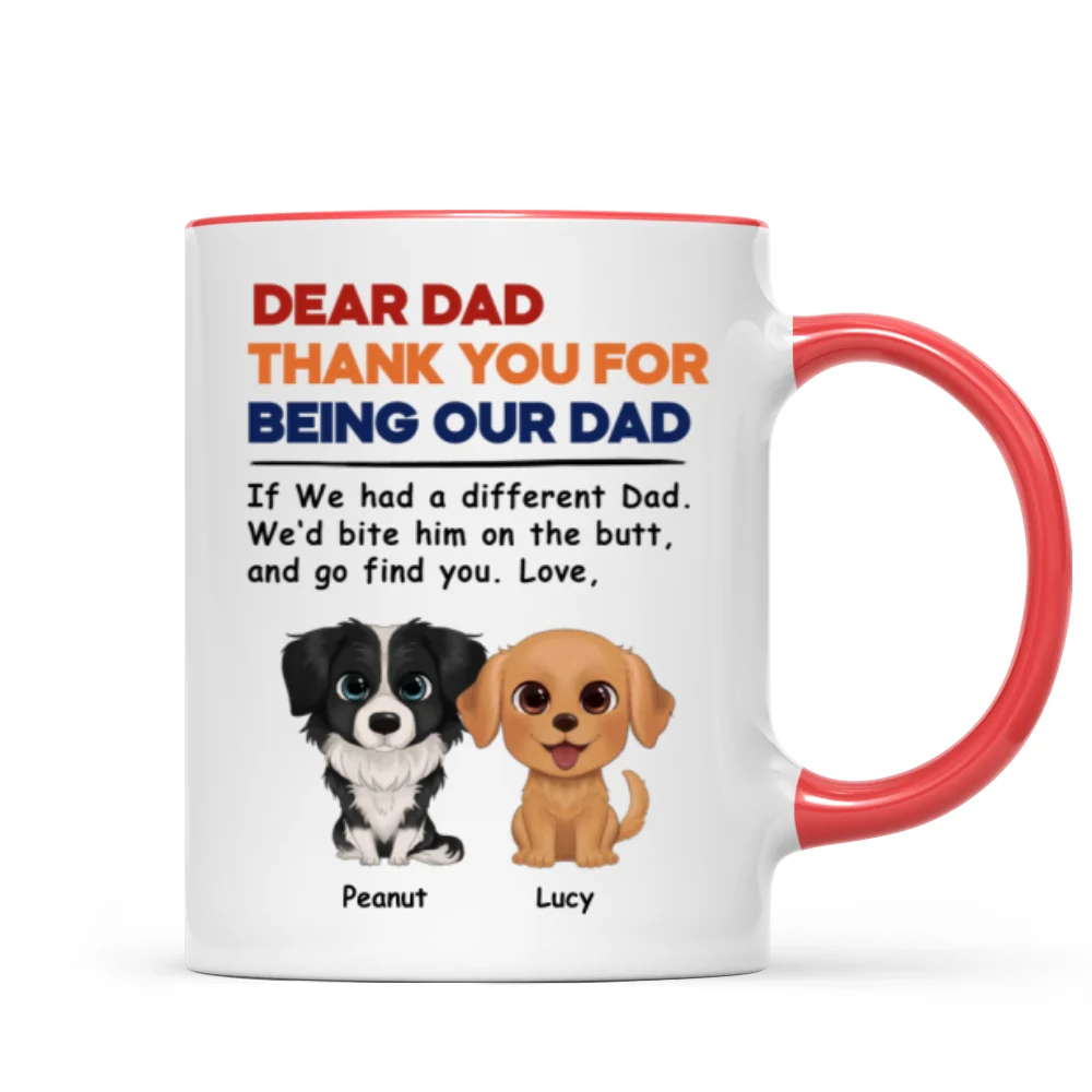 Watercolor Cute Dogs Retro Thanks For Being Our Dad Personalized Mug - Image 7