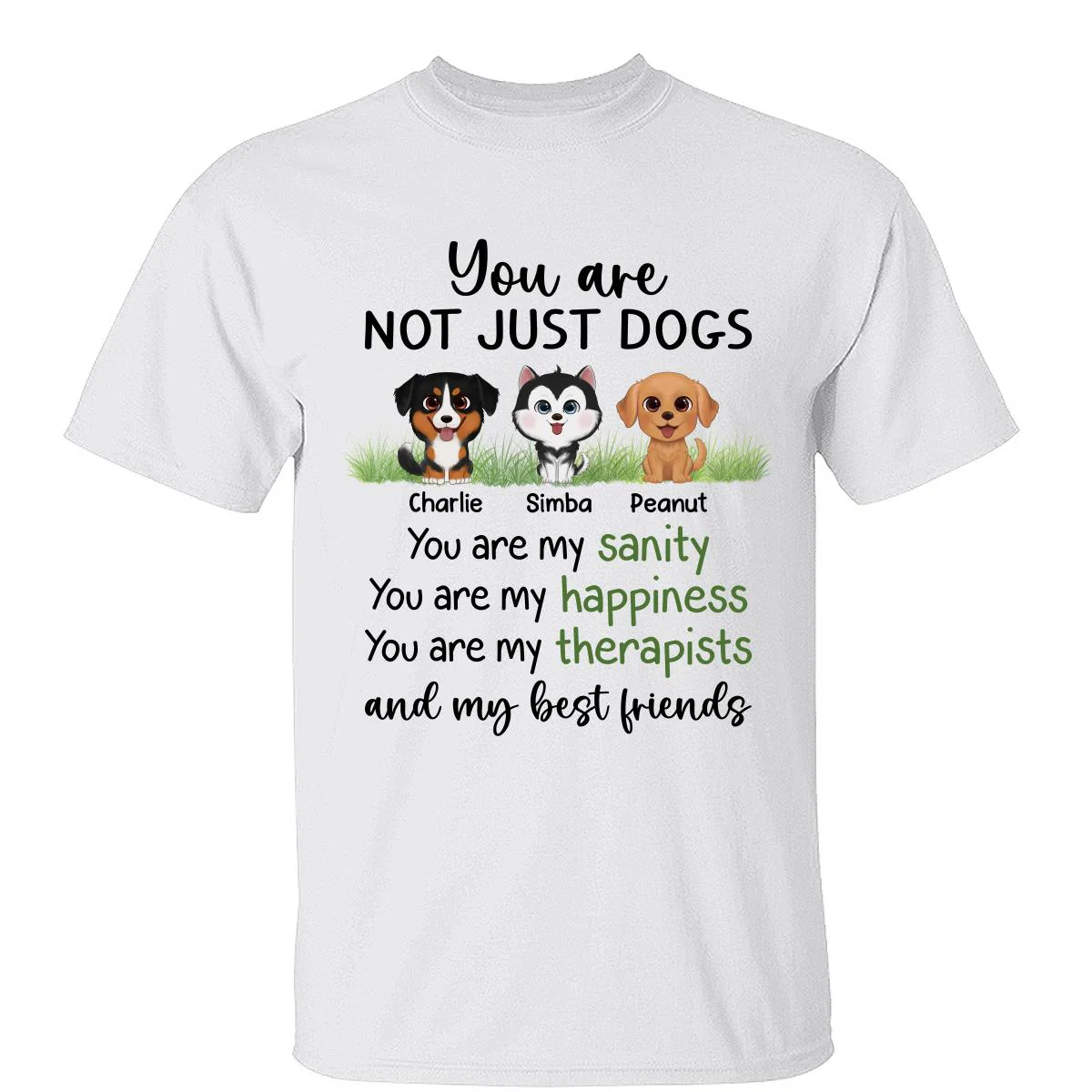 Watercolor Cute Dogs Sanity Best Friends Personalized Shirt