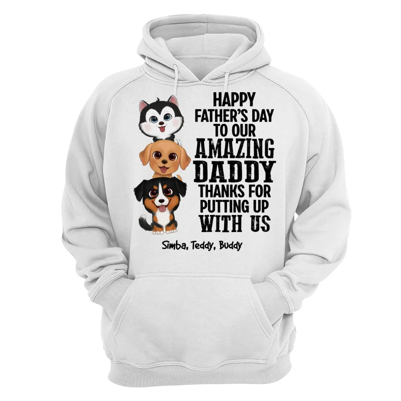 Watercolor Cute Dogs Thanks For Putting Up With Us Dog Dad Personalized Shirt - Image 12