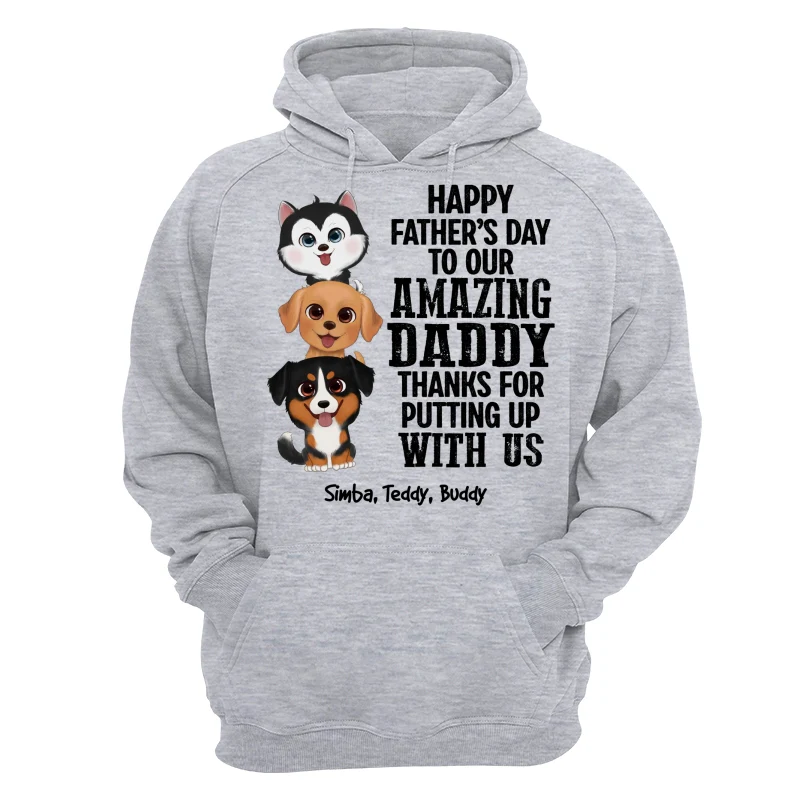 Watercolor Cute Dogs Thanks For Putting Up With Us Dog Dad Personalized Shirt - Image 13