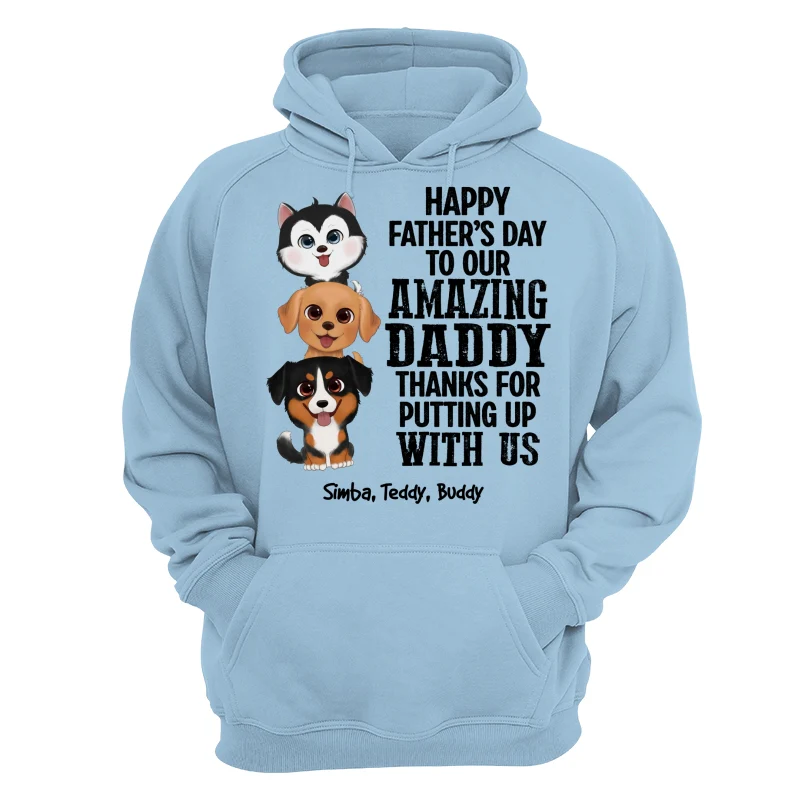 Watercolor Cute Dogs Thanks For Putting Up With Us Dog Dad Personalized Shirt - Image 15