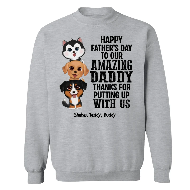 Watercolor Cute Dogs Thanks For Putting Up With Us Dog Dad Personalized Shirt - Image 17