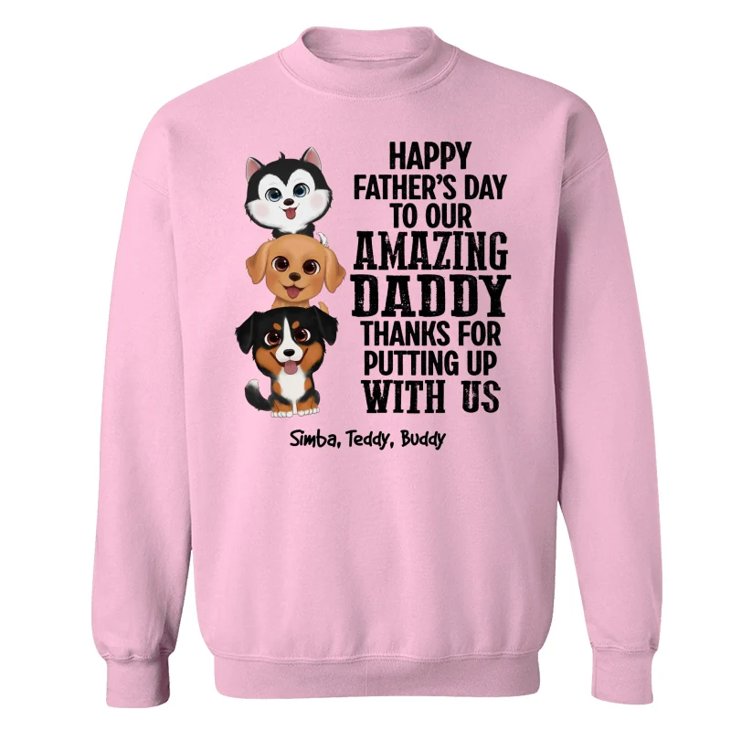 Watercolor Cute Dogs Thanks For Putting Up With Us Dog Dad Personalized Shirt - Image 18