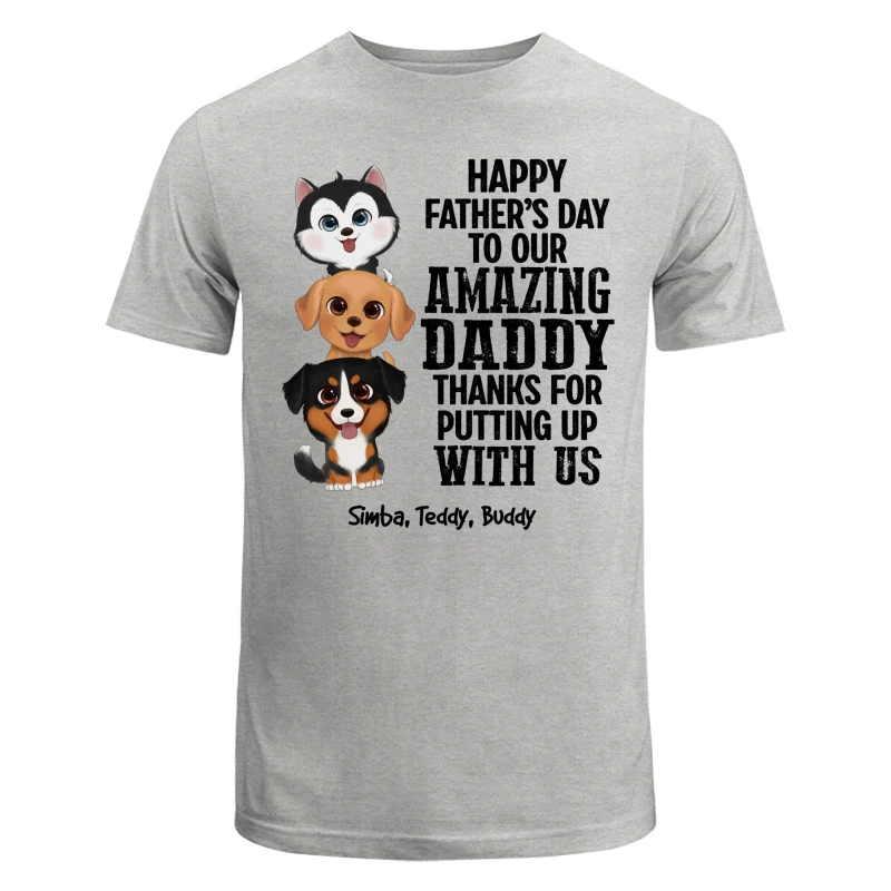 Watercolor Cute Dogs Thanks For Putting Up With Us Dog Dad Personalized Shirt - Image 5