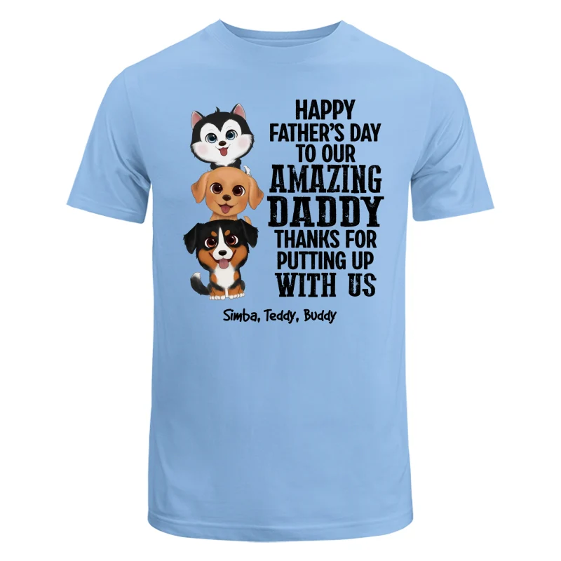 Watercolor Cute Dogs Thanks For Putting Up With Us Dog Dad Personalized Shirt - Image 7