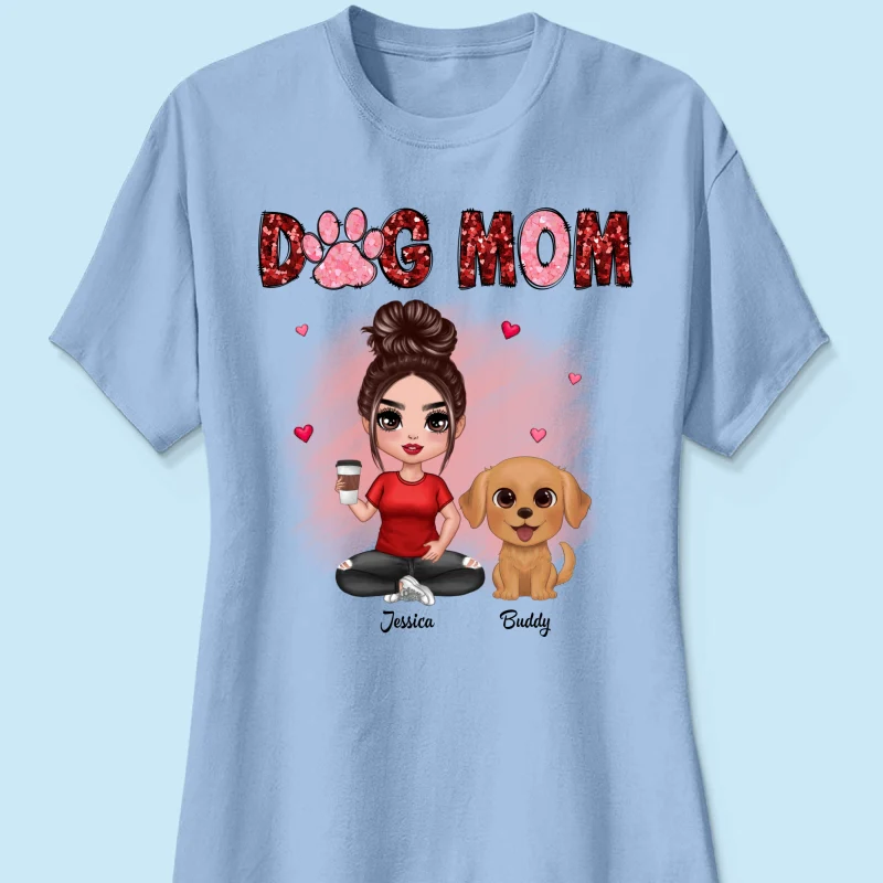 Watercolor Cute Dogs Valentine‘s Day Dog Mom Personalized Shirt - Image 10