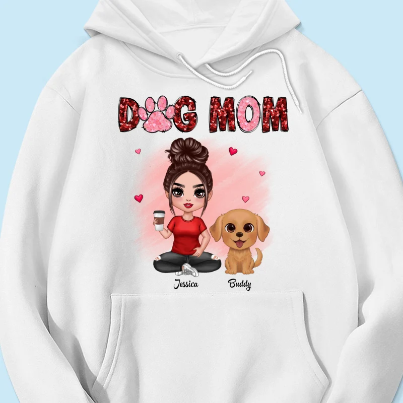 Watercolor Cute Dogs Valentine‘s Day Dog Mom Personalized Shirt - Image 11