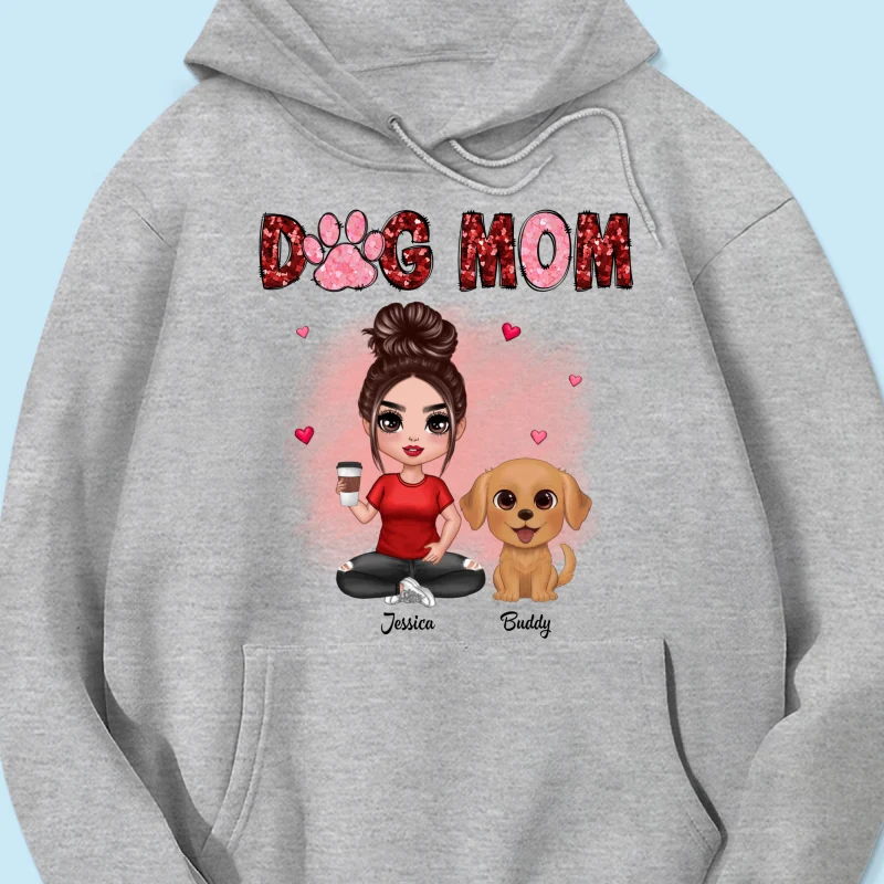 Watercolor Cute Dogs Valentine‘s Day Dog Mom Personalized Shirt - Image 12