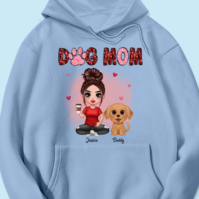 Watercolor Cute Dogs Valentine‘s Day Dog Mom Personalized Shirt - Image 13