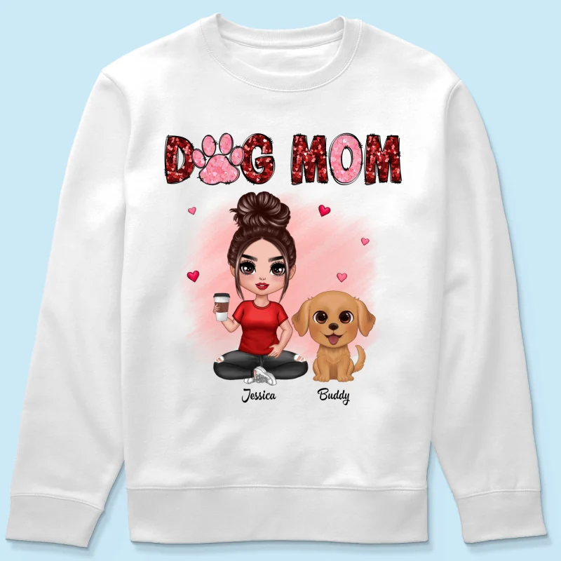 Watercolor Cute Dogs Valentine‘s Day Dog Mom Personalized Shirt - Image 14