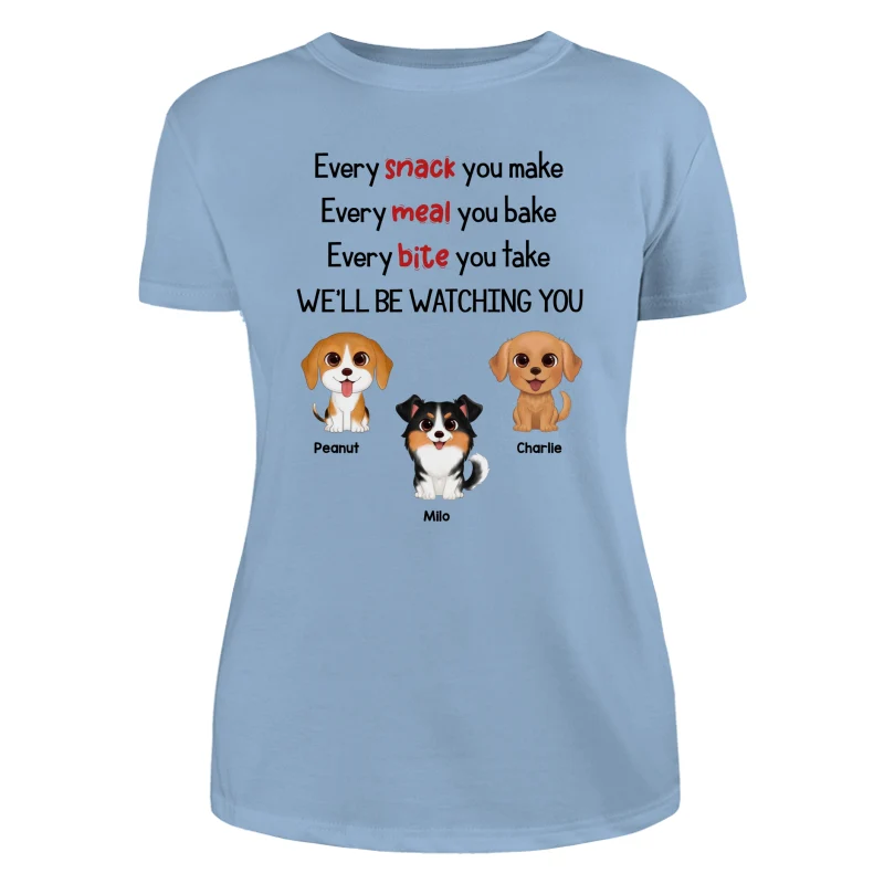 Watercolor Cute Dogs We‘ll Be Watching You Gift For Dog Lovers Personalized Shirt - Image 12