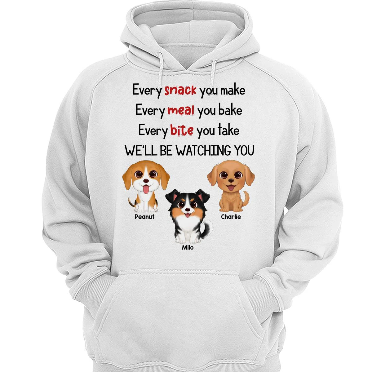 Watercolor Cute Dogs We‘ll Be Watching You Gift For Dog Lovers Personalized Shirt - Image 3