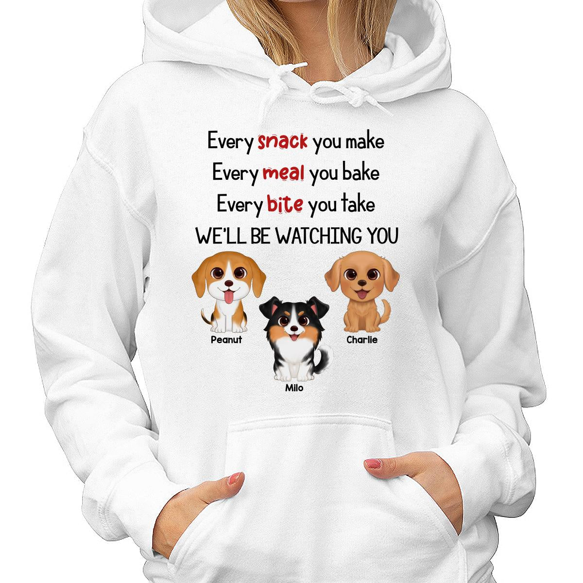Watercolor Cute Dogs We‘ll Be Watching You Gift For Dog Lovers Personalized Shirt - Image 4