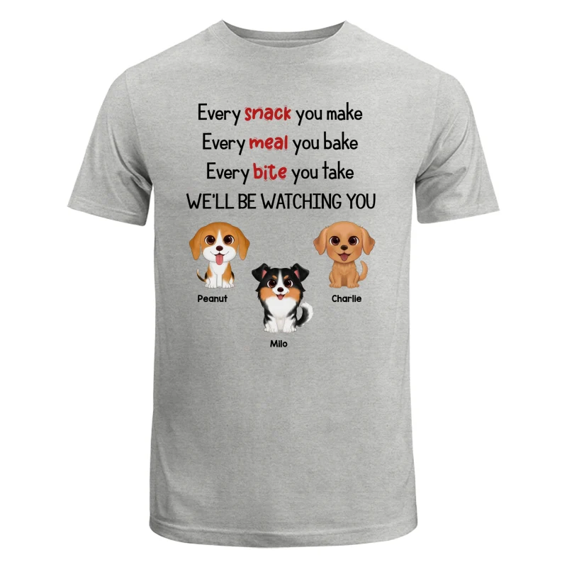 Watercolor Cute Dogs We‘ll Be Watching You Gift For Dog Lovers Personalized Shirt - Image 6