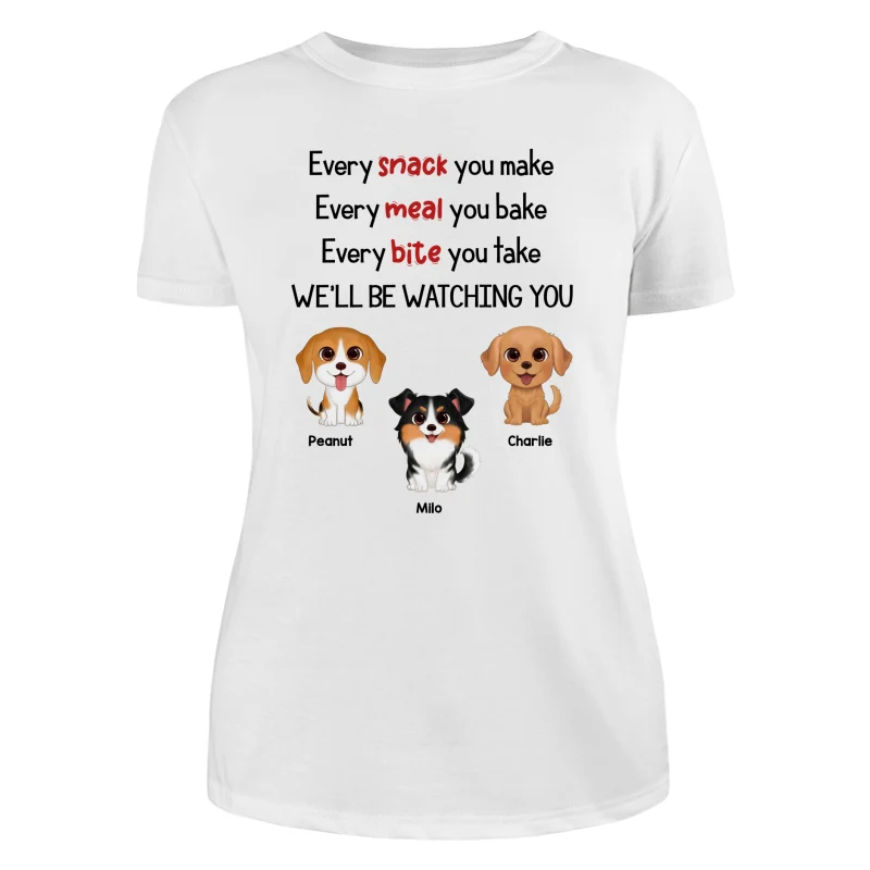 Watercolor Cute Dogs We‘ll Be Watching You Gift For Dog Lovers Personalized Shirt - Image 9