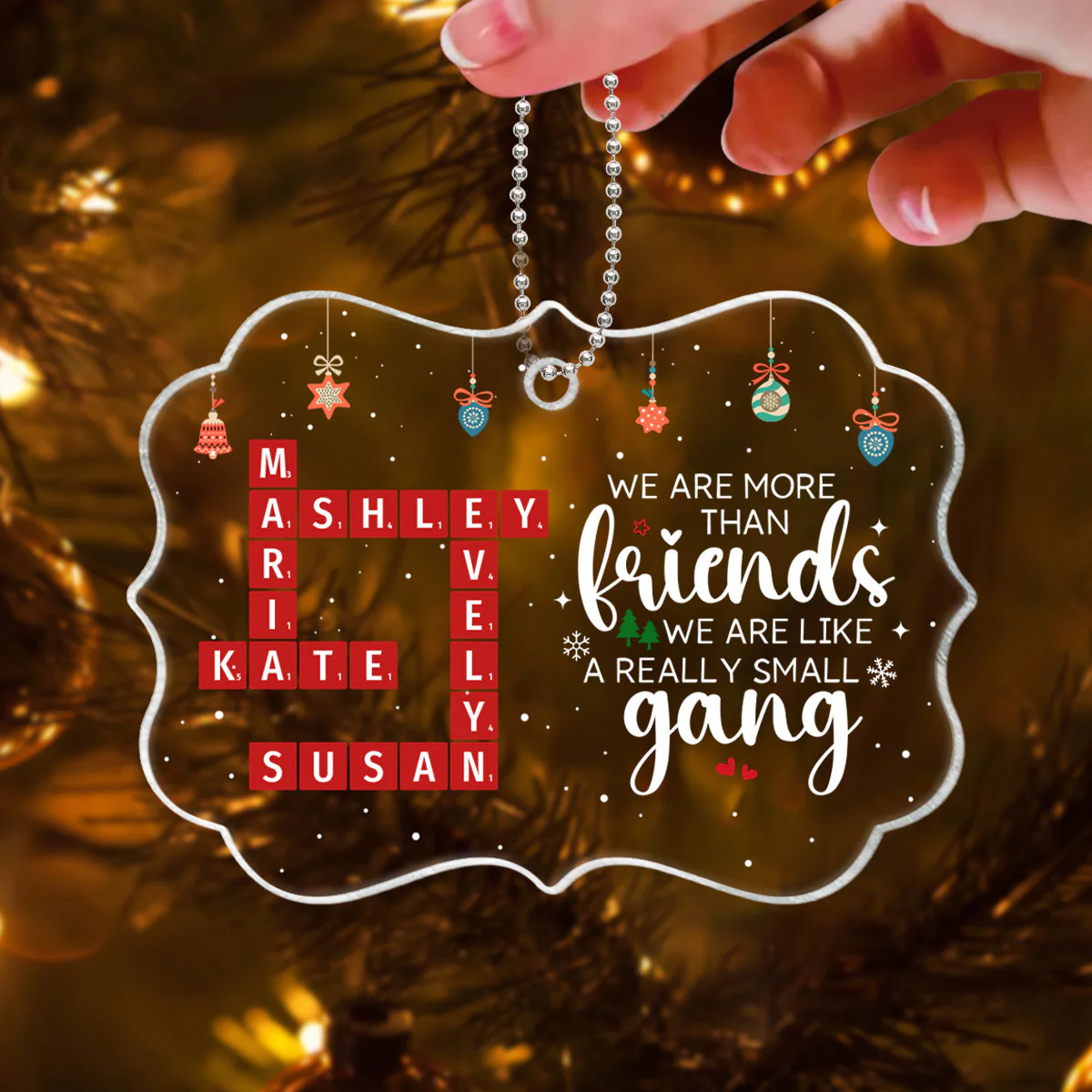 We Are More Than Friends Crossword Personalized Acrylic Ornament, Unique Christmas Gifts For Besties, Best Friends - Image 5