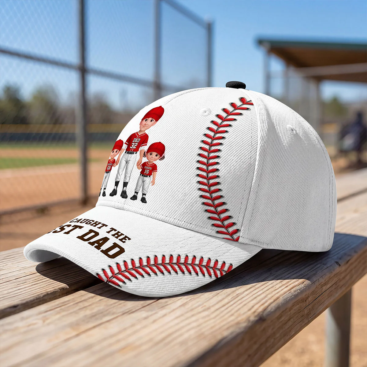 We Caught The Best Baseball Dad - Personalized Classic Cap - Father's Day Gift For Baseball Dad, Husband - Image 4
