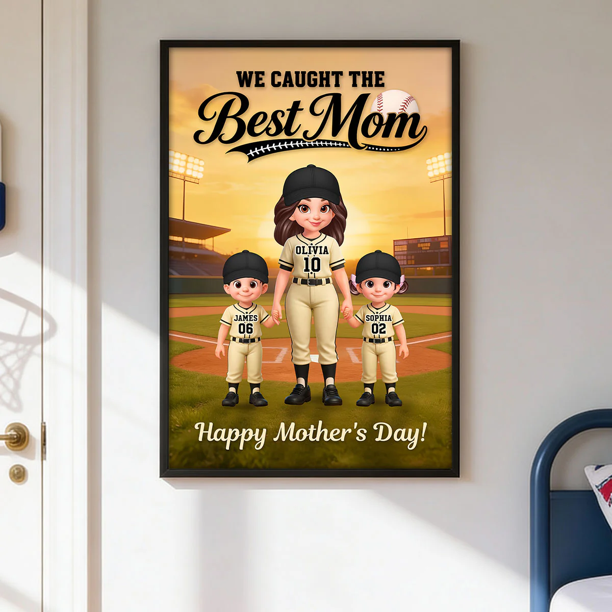 We Caught The Best Baseball Mom - Personalized Poster - Mother's Day Gift For Baseball Mom, Wife - Image 8