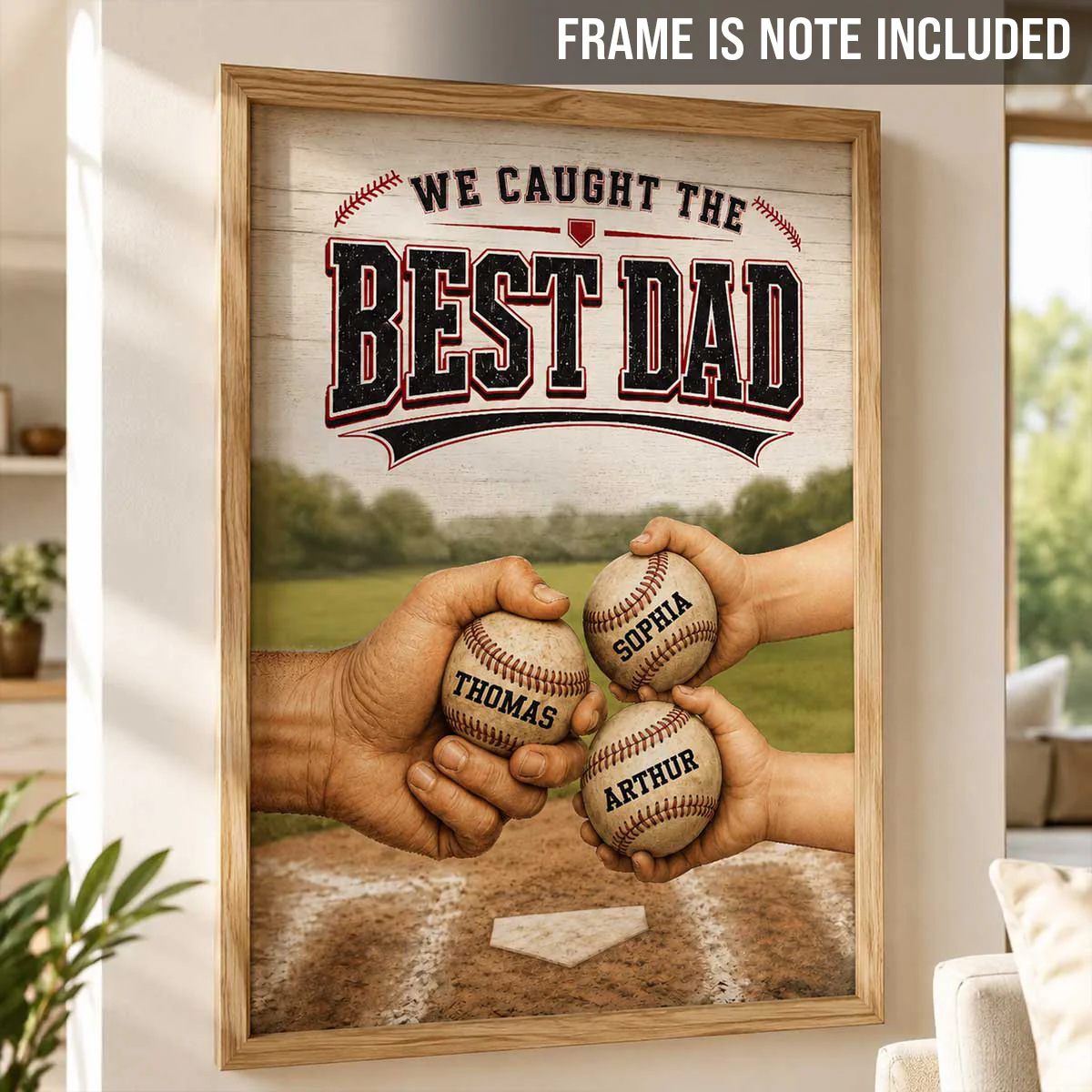 We Caught The Best Dad Baseball Fist Bump - Personalized Poster - Father's Day Gift For Dad
