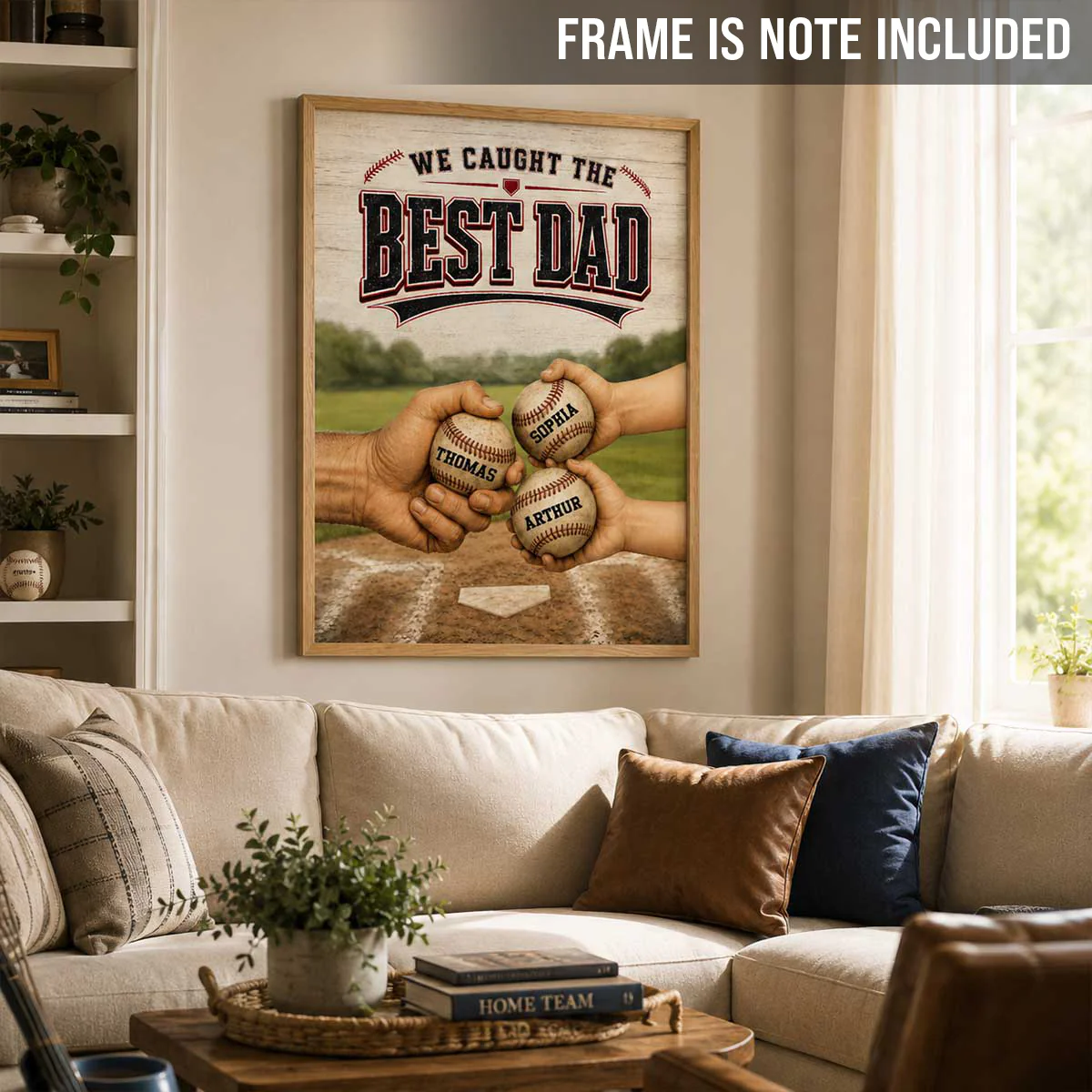 We Caught The Best Dad Baseball Fist Bump - Personalized Poster - Father's Day Gift For Dad - Image 3