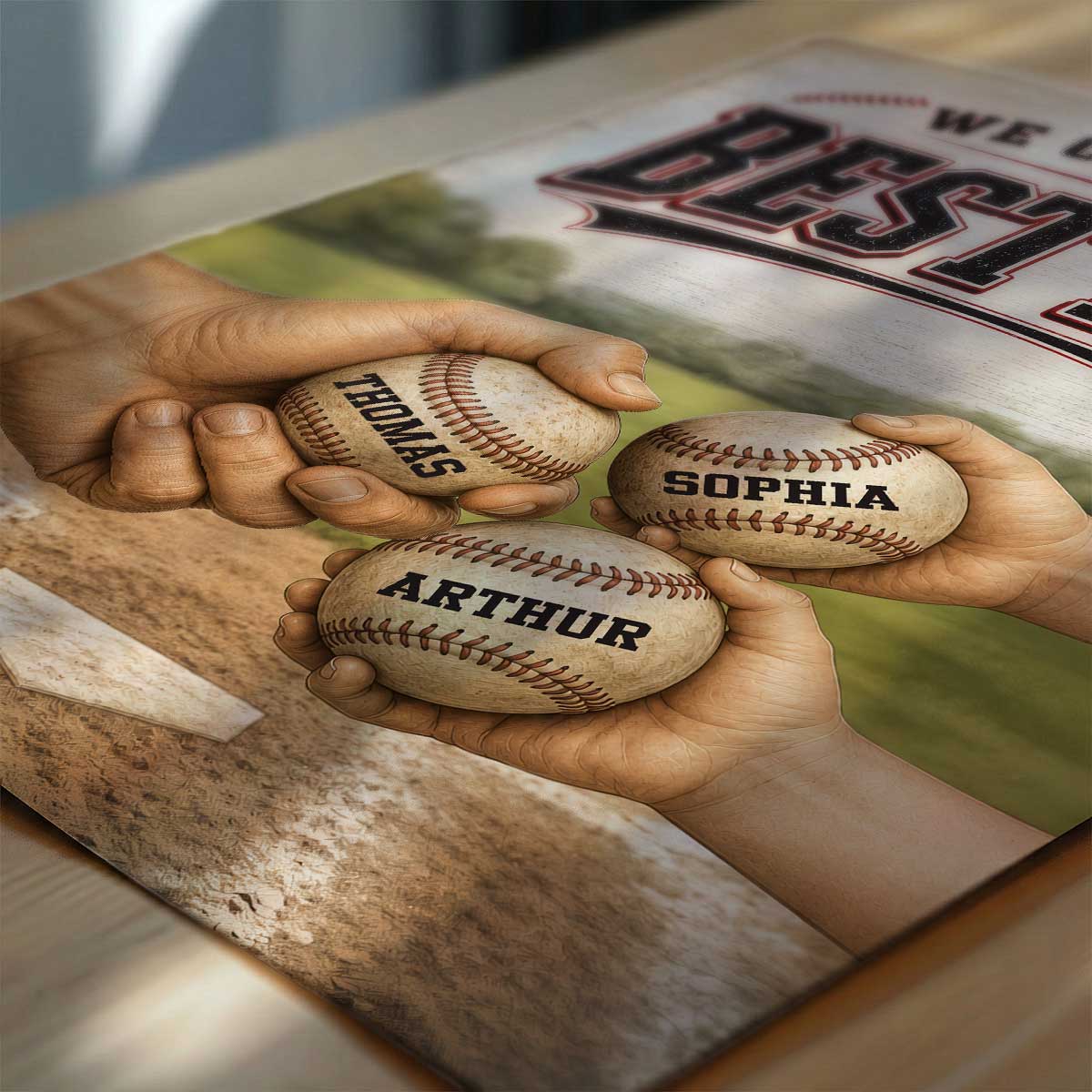 We Caught The Best Dad Baseball Fist Bump - Personalized Poster - Father's Day Gift For Dad - Image 6