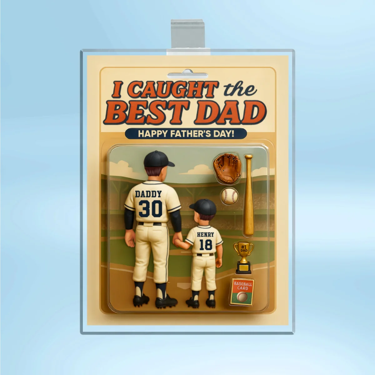 We Caught the Best Dad, Grandpa Baseball Custom Figure Personalized Acrylic Car Visor Clip, Father's Day Gift for Dad, Gift for Husband - Image 8