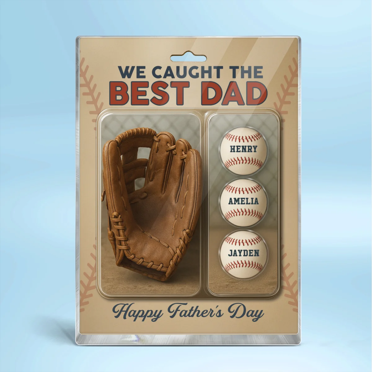 We Caught The Best Dad Grandpa Baseball & Glove Figures Style Personalized Acrylic Block Plaque, Perfect Gift for Dad, Gift for Husband - Image 9