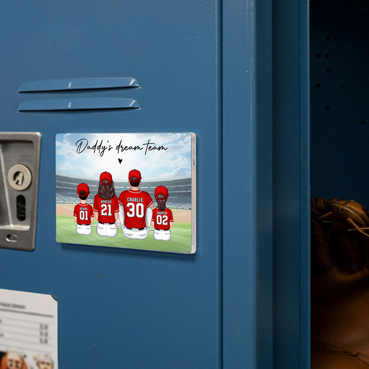 We Caught The Best Dad Man & Kids Sitting Personalized Acrylic Fridge Magnet - Image 5